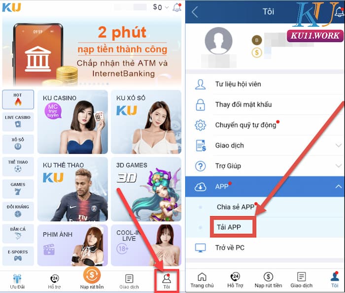 Tải ứng dụng Kubet trực tiếp từ trang chủ của nhà cái