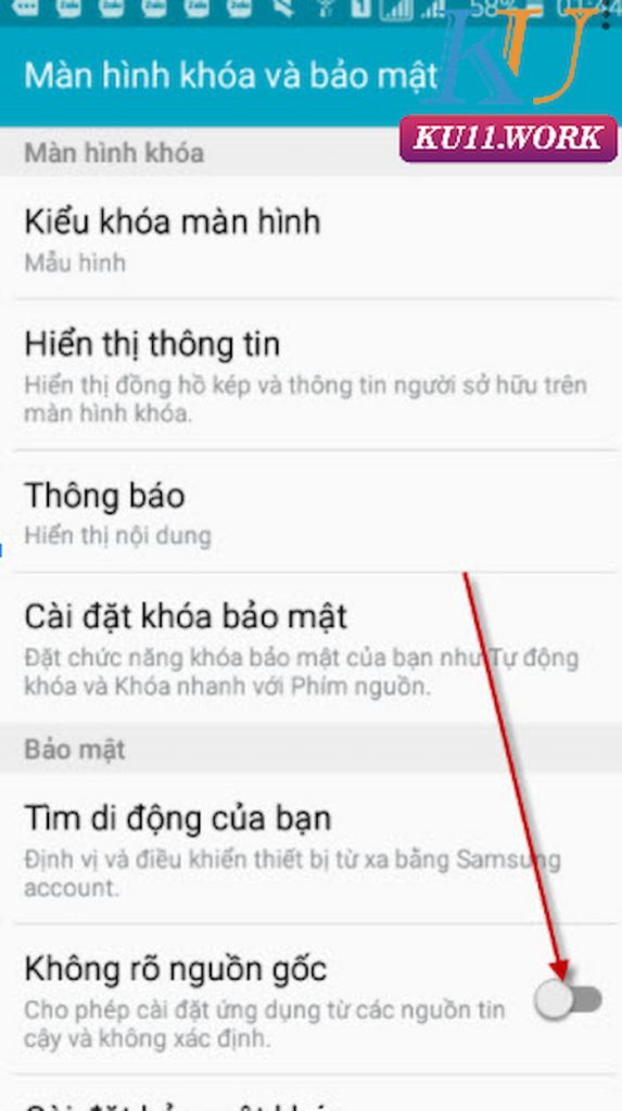 Cho phép điện thoại cài đặt ứng dụng Kubet khi bị chặn